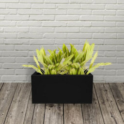Primrose Zinc Steel Outdoor Black Weather Resistant Patio Planter 50Cm - thumbnail 4