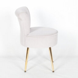 Amour Velvet Light Grey Gold Legs Upholstered Bedroom Chair - thumbnail 6