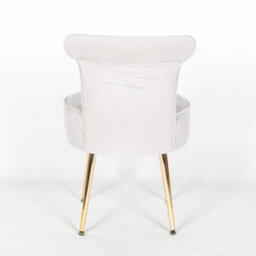 Amour Velvet Light Grey Gold Legs Upholstered Bedroom Chair - thumbnail 7
