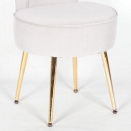 Amour Velvet Light Grey Gold Legs Upholstered Bedroom Chair - thumbnail 8