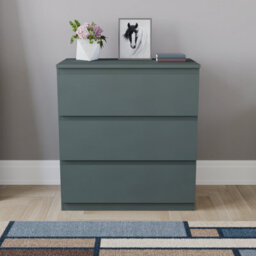 Lassic Vida Designs Denver Green 3 Drawer Chest Of Drawers (H) 770mm (W) 700mm (D) 400mm - thumbnail 2