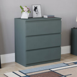 Lassic Vida Designs Denver Green 3 Drawer Chest Of Drawers (H) 770mm (W) 700mm (D) 400mm