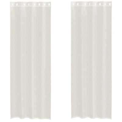 Berkfield Durable Voile Curtains With Grommets 2 Pcs Cream 140X260 Cm