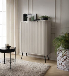 Arte Luxurious Zova Highboard Cabinet H1290mm W1030mm D390mm In Cashmere - Opulent Storage Oasis - thumbnail 4