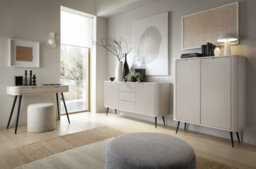 Arte Luxurious Zova Highboard Cabinet H1290mm W1030mm D390mm In Cashmere - Opulent Storage Oasis - thumbnail 5
