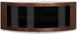 "Centurion Supports Pangea Black Walnut Curved Tru-Corner Beam-Thru Doors Up To 50"" Tv Cabinet" - thumbnail 6