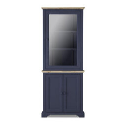 Statement Furniture Florence Corner Display Cabinet, Glass Door Navy Blue Dresser - thumbnail 2