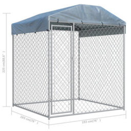 Walplus Outdoor Dog Kennel With Canopy Top 193X193X225 Cm - thumbnail 5