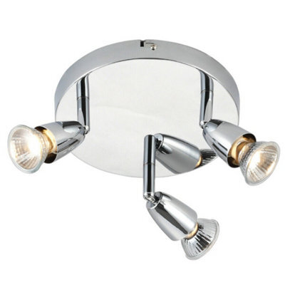 Led Adjustable Ceiling Spotlight Chrome Plate Triple Gu10 Dimmable Downlight - image 1