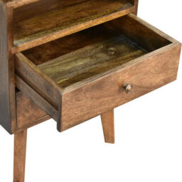 Wyld Haus Giverny Mango Wood Bedside Table 2 Drawers Open Shelf Nordic Legs - thumbnail 7