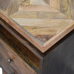 Wyld Haus Giverny Mango Wood Bedside Table 2 Drawers Open Shelf Nordic Legs - thumbnail 6