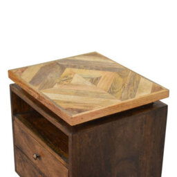 Wyld Haus Giverny Mango Wood Bedside Table 2 Drawers Open Shelf Nordic Legs - thumbnail 8