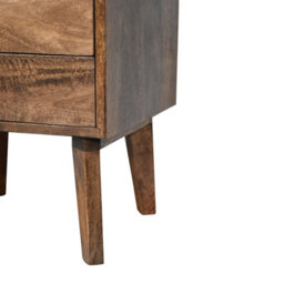 Wyld Haus Giverny Mango Wood Bedside Table 2 Drawers Open Shelf Nordic Legs - thumbnail 9