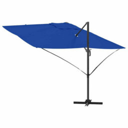 Berkfield Cantilever Roma Parasol Azure Blue 352X251X260 Cm Aluminium - thumbnail 8