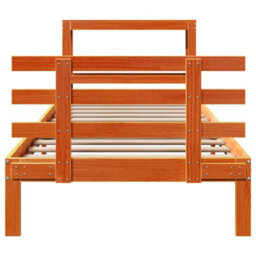 Berkfield Bed Frame With Headboard Without Mattress Wax Brown 100X200 Cm - thumbnail 5