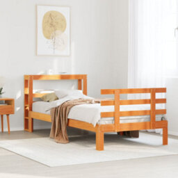 Berkfield Bed Frame With Headboard Without Mattress Wax Brown 100X200 Cm - thumbnail 1