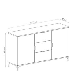 Heze Furniture Lana Modern Storage Sideboard With Cabinets And Drawers In Oak Artisan - thumbnail 4