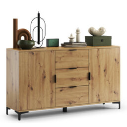 Heze Furniture Lana Modern Storage Sideboard With Cabinets And Drawers In Oak Artisan - thumbnail 2