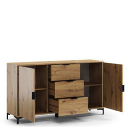 Heze Furniture Lana Modern Storage Sideboard With Cabinets And Drawers In Oak Artisan - thumbnail 3