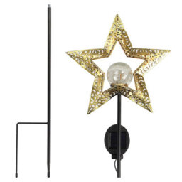 Taylor & Brown Solar Star Lanterncrackle Glass Globe Stake, Waterproof Warm White Led Garden Light For Patio, Lawn, Pathway - thumbnail 2