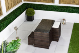 Giardino 2 - 4 Seater Cube Bistro Table And Chairs Set 2 - Garden Table And Chairs Patio Furniture With Cover - Brown - thumbnail 6
