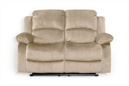 Chenille Fabric Oatmeal Beige 2 Seater Manual Recliner Sofa Valencia - thumbnail 2