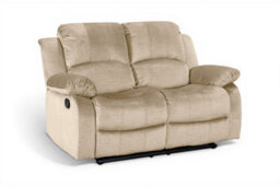 Chenille Fabric Oatmeal Beige 2 Seater Manual Recliner Sofa Valencia - thumbnail 3