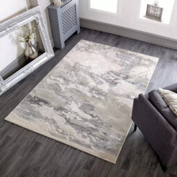 Xample Aurora Cloud Rug 200 X 290Cm Grey Large Low Pile Flatweave Area Rug, Machine Woven With Jute Backing - thumbnail 1