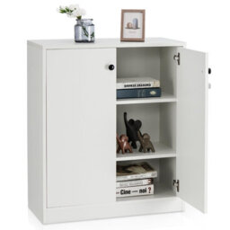 Costway 2-Door Storage Cabinet Buffet Cabinet W/ 3 Shelves Sideboard Kitchen Hallway - thumbnail 2