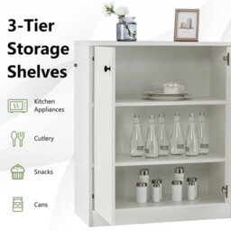 Costway 2-Door Storage Cabinet Buffet Cabinet W/ 3 Shelves Sideboard Kitchen Hallway - thumbnail 5