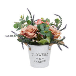 Thehotsale Artificial Roses Orange Artificial Flowers Lifelike Fake Faux Flowers Tabletop Decor - thumbnail 3