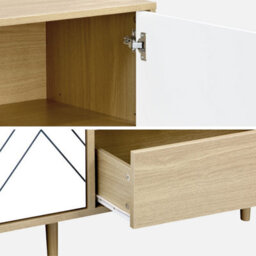 Sweeek - 160Cm Wooden-Effect Sideboard White 160X40X74 Cm - Mika - thumbnail 5