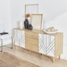 Sweeek - 160Cm Wooden-Effect Sideboard White 160X40X74 Cm - Mika - thumbnail 7