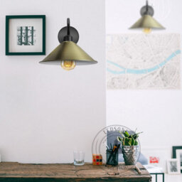 Retro Green Brass Wall Sconce E27 Screw Fitting Swan Neck Light  Bulb Included - thumbnail 2
