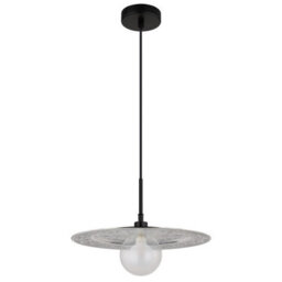 Luminosa Lighting Luminosa Riga Silver Dome Pendant Ceiling Light Matt Black 1X G9 - thumbnail 2