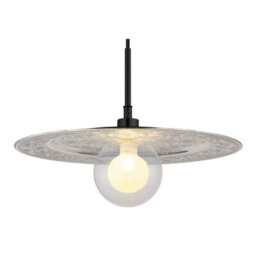 Luminosa Lighting Luminosa Riga Silver Dome Pendant Ceiling Light Matt Black 1X G9 - thumbnail 3