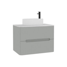Royal Bathrooms Venice 700mm Dove Grey Wall Mounted Bathroom Countertop Vanity Unit 2 Drawer With Peak Basin - thumbnail 7