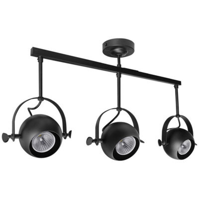 Long Life Lamps Company 3 Way Ceiling Spot Light Adjustable Eyeball Gu10 Black Metal Finish M0075-F - image 1