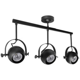 Long Life Lamps Company 3 Way Ceiling Spot Light Adjustable Eyeball Gu10 Black Metal Finish M0075-F - thumbnail 1