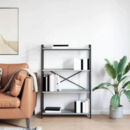 Berkfield Modern Bookcase Grey Sonoma 80 X 30 X 118 Cm Engineered Wood - thumbnail 4