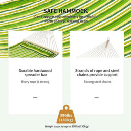 Outsunny Hammock Outdoor Garden Camping Hanging Swing Portable Travel Green - thumbnail 5