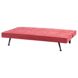 Beliani Sofa Bed 3 Seater Hasle Fabric Red - thumbnail 6