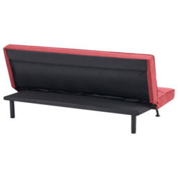 Beliani Sofa Bed 3 Seater Hasle Fabric Red - thumbnail 7