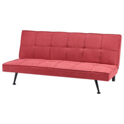 Beliani Sofa Bed 3 Seater Hasle Fabric Red - thumbnail 4