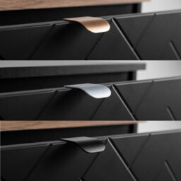 Heze Furniture Trend Herringbone Pattern Door 60Cm Bathroom Cabinet Vanity Unit With Worktop Black - thumbnail 6