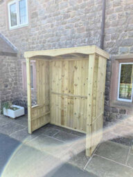 Churnet Valley Garden Furniture Ltd Large Poly Smoking Vaping Shelter - Outdoor Gazebo - Timber - L85 X W170 X H205 Cm - Minimal Assembly Required - thumbnail 2