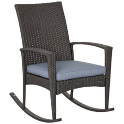 Outsunny Garden Rattan Rocking Chair, Bistro Recliner Rocker Furniture Seater - thumbnail 2