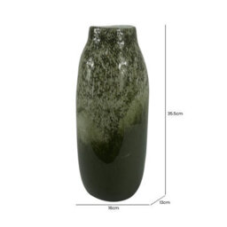 Vanity Living 35.5Cm Green Handmade Glass Vase, Decorative Vase For Living Room - thumbnail 2