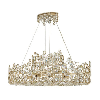 Elstead Lighting Anya Linear Chandelier - Silver Leaf - image 1