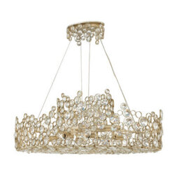 Elstead Lighting Anya Linear Chandelier - Silver Leaf - thumbnail 1